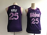 Youth Timberwolves 25 Derrick Rose Purple 2018-19 City Edition Nike Swingman Jersey,baseball caps,new era cap wholesale,wholesale hats